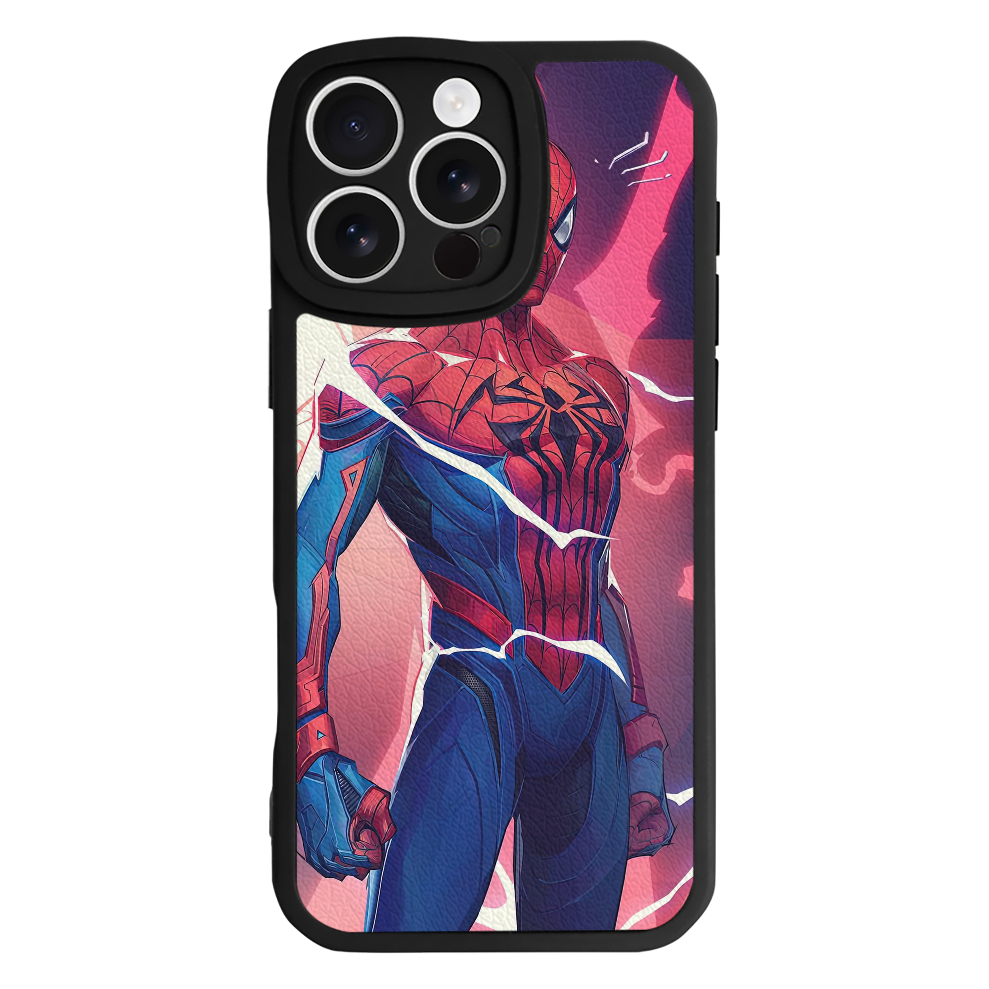 Spider Man スパイダーマン 【iPhone 16シリーズ対応】シリコンスマホケース（レザー調） 材質：シリコン
